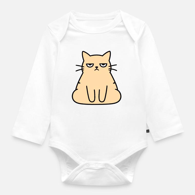 Chat du Salon Grognon - Body Bébé bio manches longues - blanc