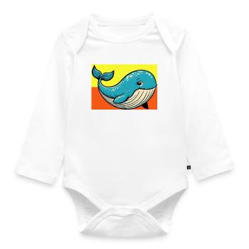 Wal - Baby Bio-Langarm-Body - Weiß - Vorne