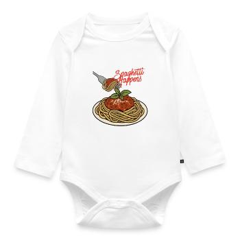 Spaghetti happens - Baby Bio-Langarm-Body - Weiß - Vorne