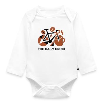 Abstract Road Bike Coffee Burst - Organic Longsleeve Baby Bodysuit - white - Front