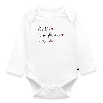 Tochter - beste Tochter der Welt - Baby Bio-Langarm-Body - Weiß - Vorne