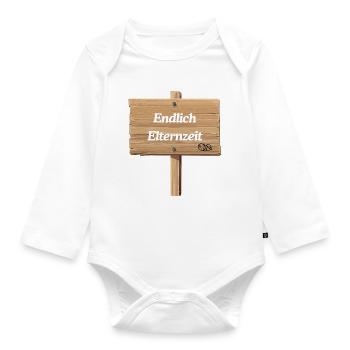 Endlich Elternzeit - Baby Bio-Langarm-Body - Weiß - Vorne