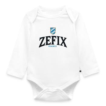 ZEFIX Bavarian Crest - Baby Bio-Langarm-Body - Weiß - Vorne