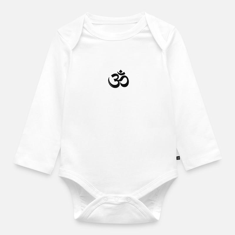 Om Minimalist Silhouette - Body Bébé bio manches longues - blanc