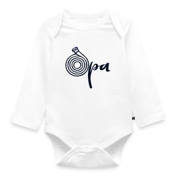 Water hose grandpa - Organic Longsleeve Baby Bodysuit - white - Front