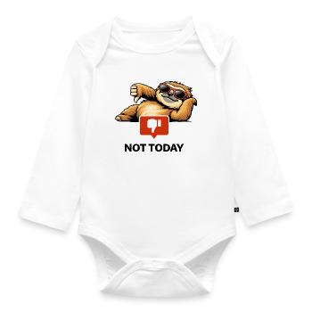 Daumen-runter-Faultier mit Sonnenbrille - Baby Bio-Langarm-Body - Weiß - Vorne