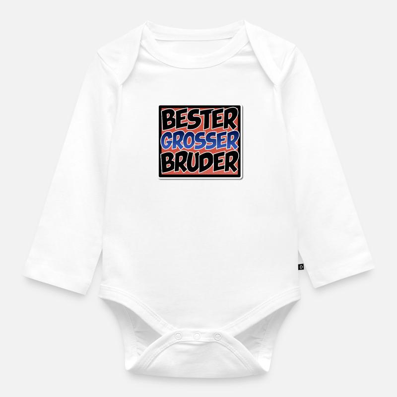 Bester großer Bruder - Comic Stil - Baby Bio-Langarm-Body - Weiß