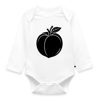 Silhouette du Fruit de la Pêche - Body Bébé bio manches longues - blanc - Devant