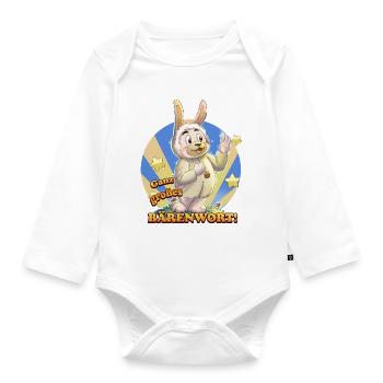Siggi und der Zauberwald - Großes Bärenwort - Baby Bio-Langarm-Body - Weiß - Vorne