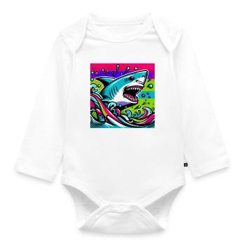 Hai - Baby Bio-Langarm-Body - Weiß - Vorne