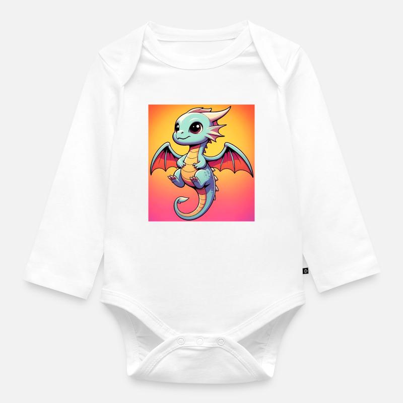 dragon - Body Bébé bio manches longues - blanc