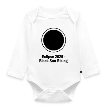 Eclipse 2026 Black Sun Rising - Baby Bio-Langarm-Body - Weiß - Vorne
