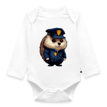 Police des hérissons - Body Bébé bio manches longues - blanc - Devant