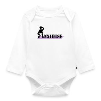 Anxieuse - Body Bébé bio manches longues - blanc - Devant
