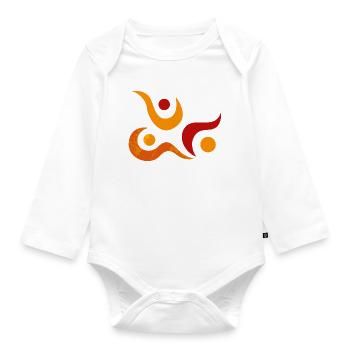 Yoga design_34 - Organic Longsleeve Baby Bodysuit - white - Front