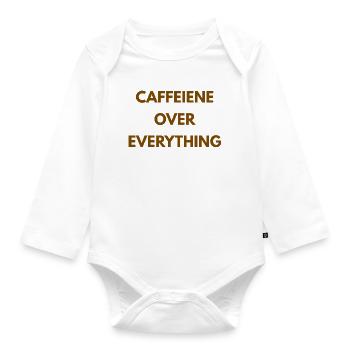 Caffeine Over Everything Minimal Coffee Design - Body Bébé bio manches longues - blanc - Devant