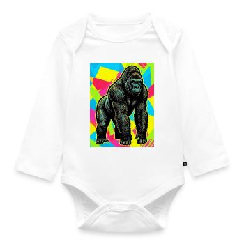 gorilla - Organic Longsleeve Baby Bodysuit - white - Front