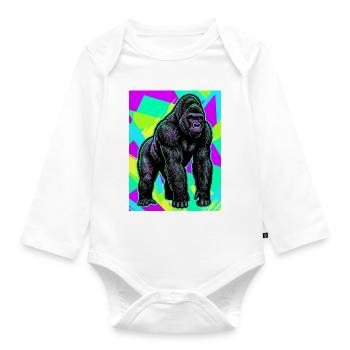 gorilla - Organic Longsleeve Baby Bodysuit - white - Front