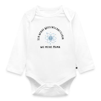 Wie meine Mama - eine echte Wissenschaftlerin! - Baby Bio-Langarm-Body - Weiß - Vorne