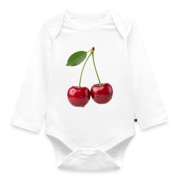 Kirsche Kirschen Cherry Shirt, hoodie, Shorts - Baby Bio-Langarm-Body - Weiß - Vorne