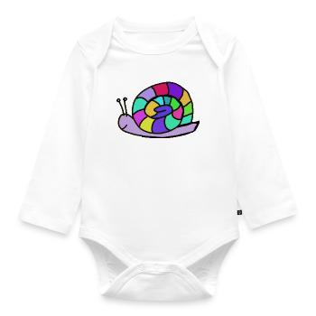 Mosaic Snail Shell - Organic Longsleeve Baby Bodysuit - white - Front