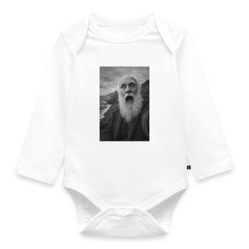 Charles Darwin Selfie - Organic Longsleeve Baby Bodysuit - white - Front