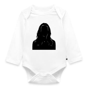 Sillouhette woman - Body Bébé bio manches longues - blanc - Devant