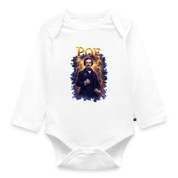 Edgar Allan Poe Portrait - Organic Longsleeve Baby Bodysuit - white - Front