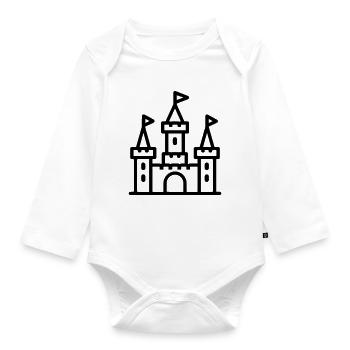 castle - Organic Longsleeve Baby Bodysuit - white - Front