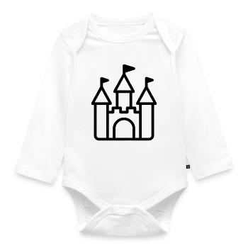 castle - Organic Longsleeve Baby Bodysuit - white - Front