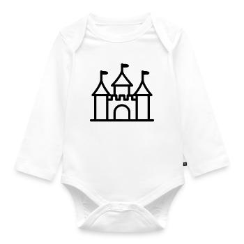 castle - Organic Longsleeve Baby Bodysuit - white - Front