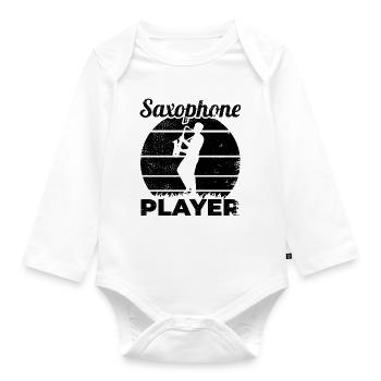 Saxophonist - Baby Bio-Langarm-Body - Weiß - Vorne