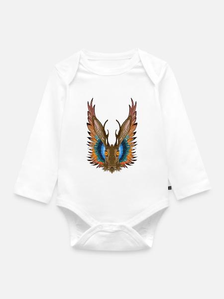 Wolpertinger - Baby Bio-Langarm-Body - Weiß