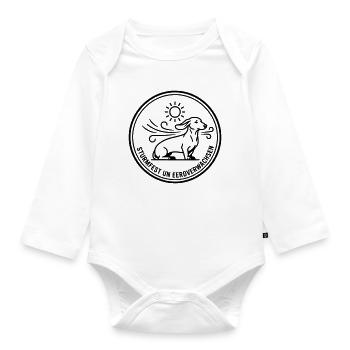 Stormproof Dachshund Badge - Organic Longsleeve Baby Bodysuit - white - Front