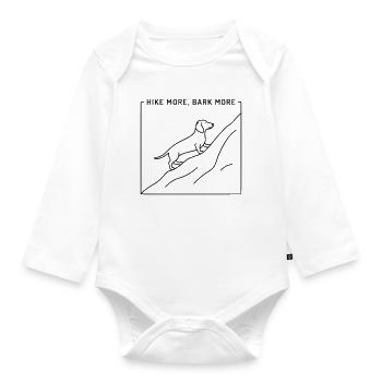 Hike More Bark More - Organic Longsleeve Baby Bodysuit - white - Front