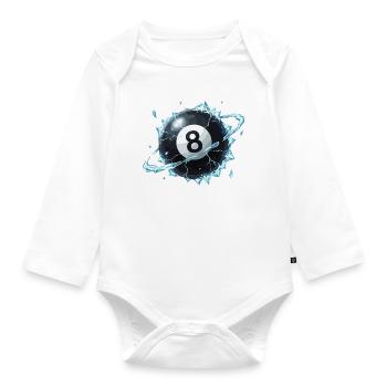 Eisiger 8-Ball Bruch - Baby Bio-Langarm-Body - Weiß - Vorne