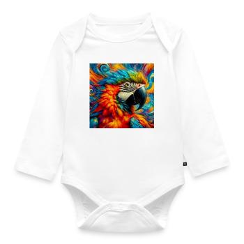 Papagei - Baby Bio-Langarm-Body - Weiß - Vorne
