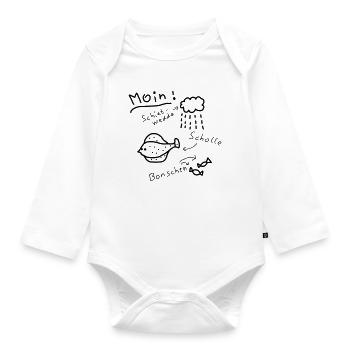 Moin North German Typical Low German - Organic Longsleeve Baby Bodysuit - white - Front