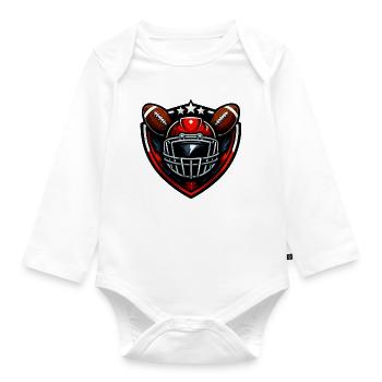 Kicker Shield Football Helm - Baby Bio-Langarm-Body - Weiß - Vorne