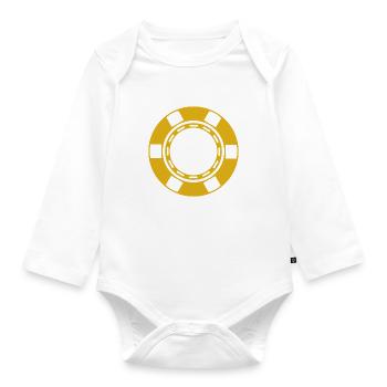 Casino coin - Organic Longsleeve Baby Bodysuit - white - Front