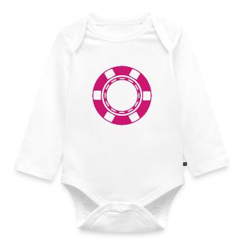 Casino coin - Organic Longsleeve Baby Bodysuit - white - Front
