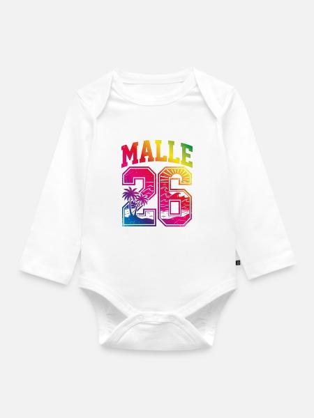 Malle 2026 Trikot Bunt - Baby Bio-Langarm-Body - Weiß