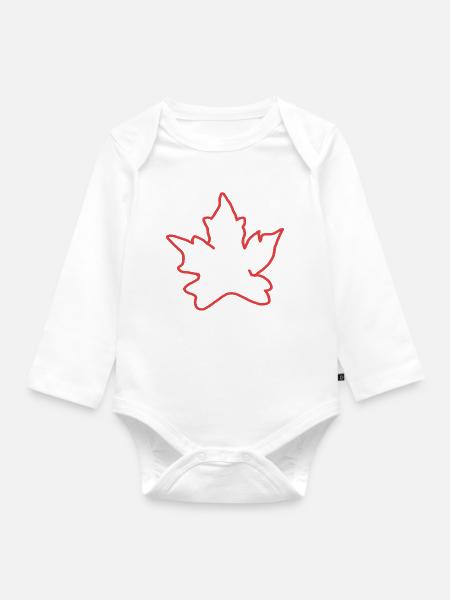 Kanada  - Baby Bio-Langarm-Body - Weiß