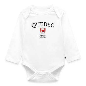 Souvenir Quebec, elegantes Design Quebec - Baby Bio-Langarm-Body - Weiß - Vorne