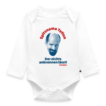 Stromberg Spitzname Teflon Mit Spruch - Baby Bio-Langarm-Body - Weiß - Vorne