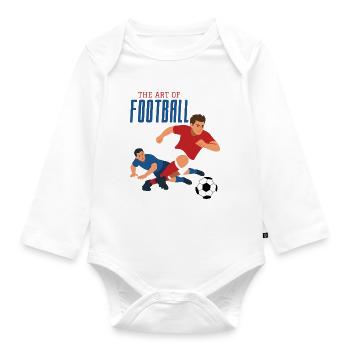 The art of football, dribbling - Organic Longsleeve Baby Bodysuit - white - Front