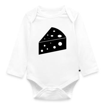 Cheese slice - Organic Longsleeve Baby Bodysuit - white - Front