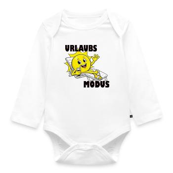 Vacation mode, vacation - Organic Longsleeve Baby Bodysuit - white - Front