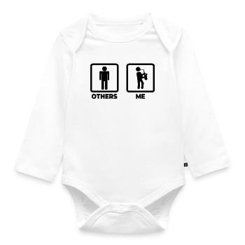 Ich als Saxophonist - Baby Bio-Langarm-Body - Weiß - Vorne