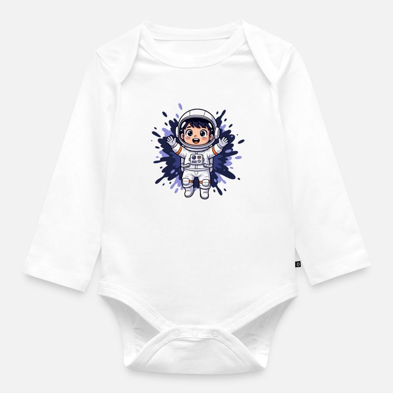 Petit Héros de l’Espace Astronaute - Body Bébé bio manches longues - blanc